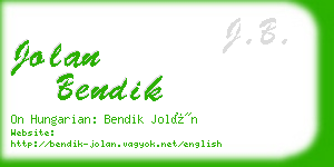 jolan bendik business card